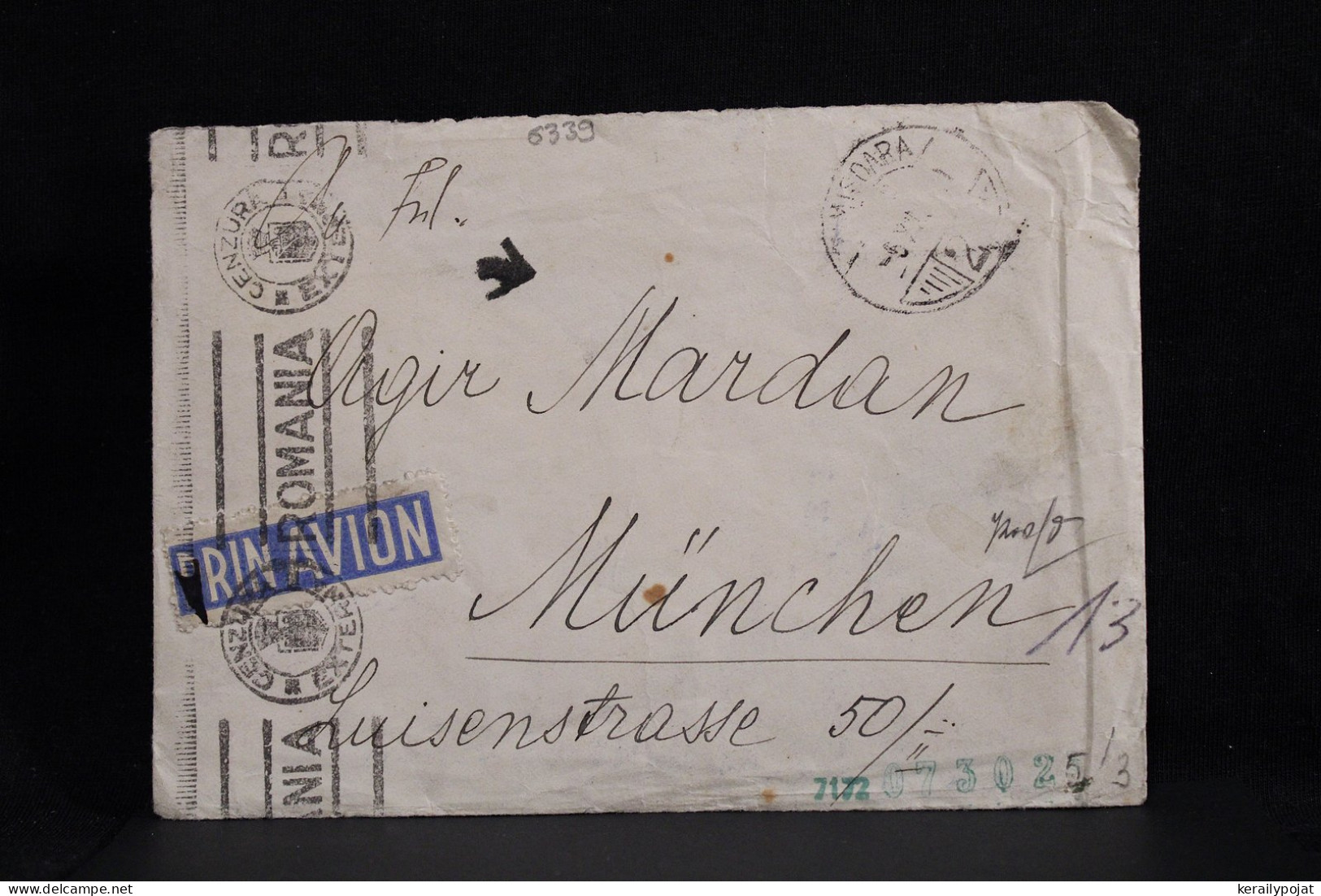 Romania 1941 Timisoara Censored Air Mail Cover To To Munchen Germany__(6339) - Cartas & Documentos