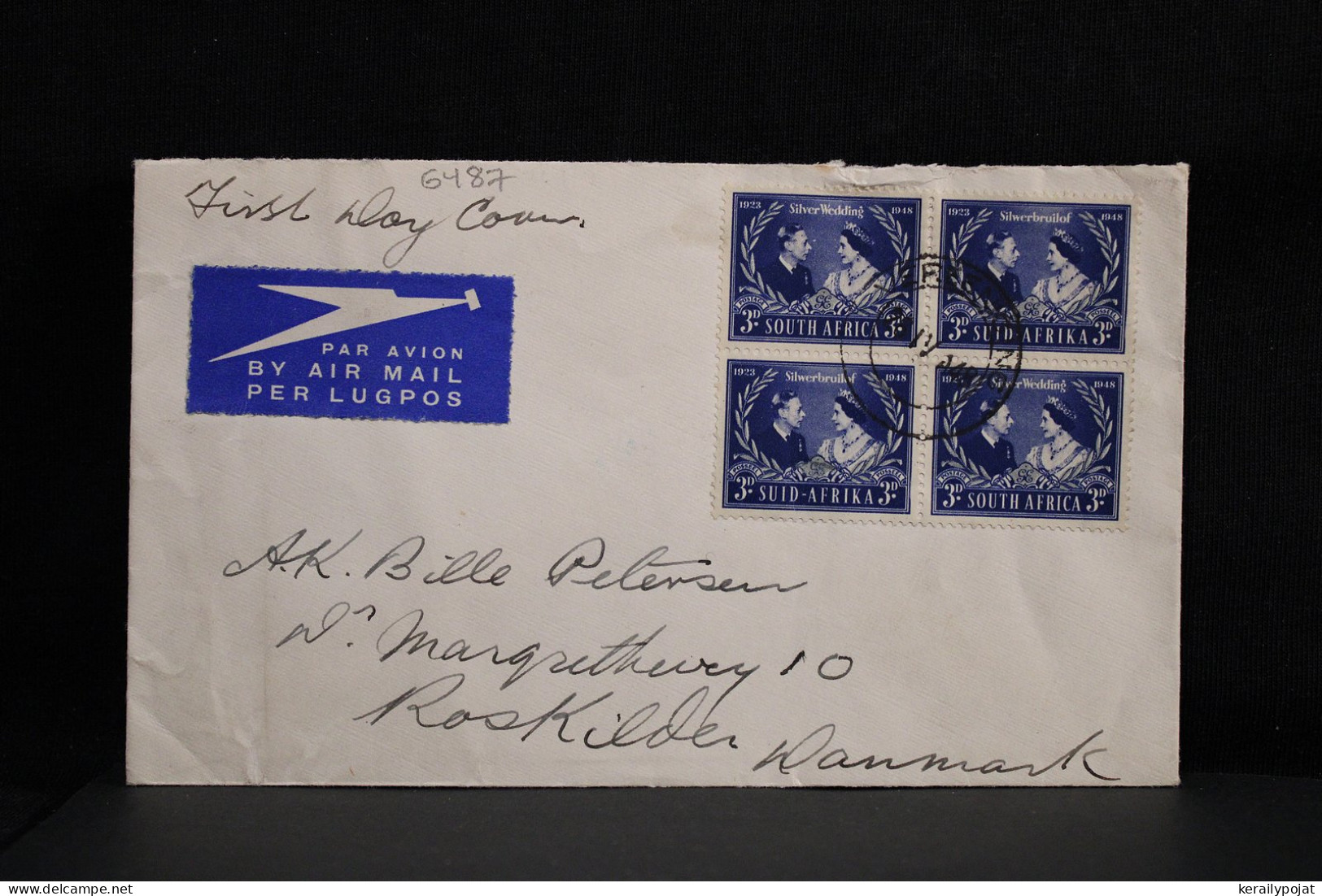 South Africa 1948 Air Mail Cover To Sweden__(6487) - Airmail