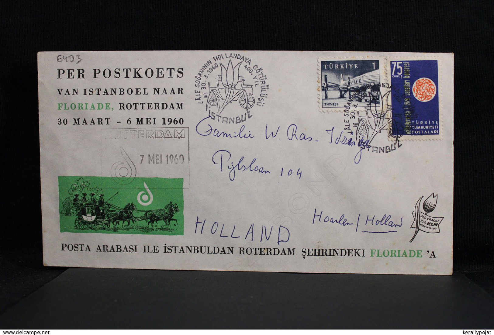 Turkey 1960 Air Mail Cover To Netherlands__(6493) - Airmail