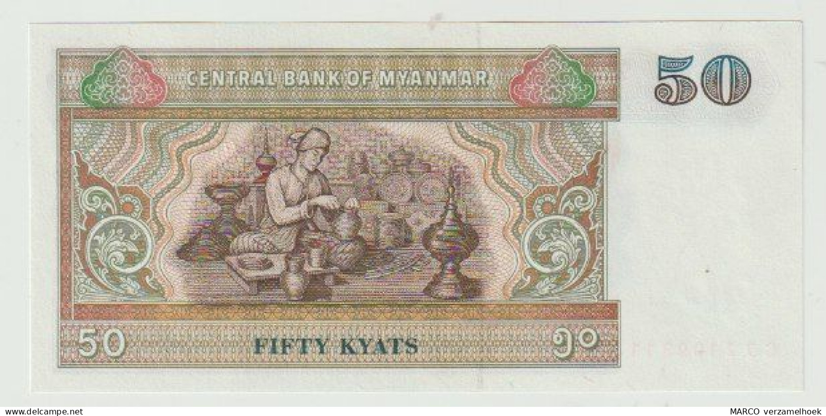 Banknote Central Bank Of Myanmar (burma) 50 Kyats 1994-97 UNC - Myanmar