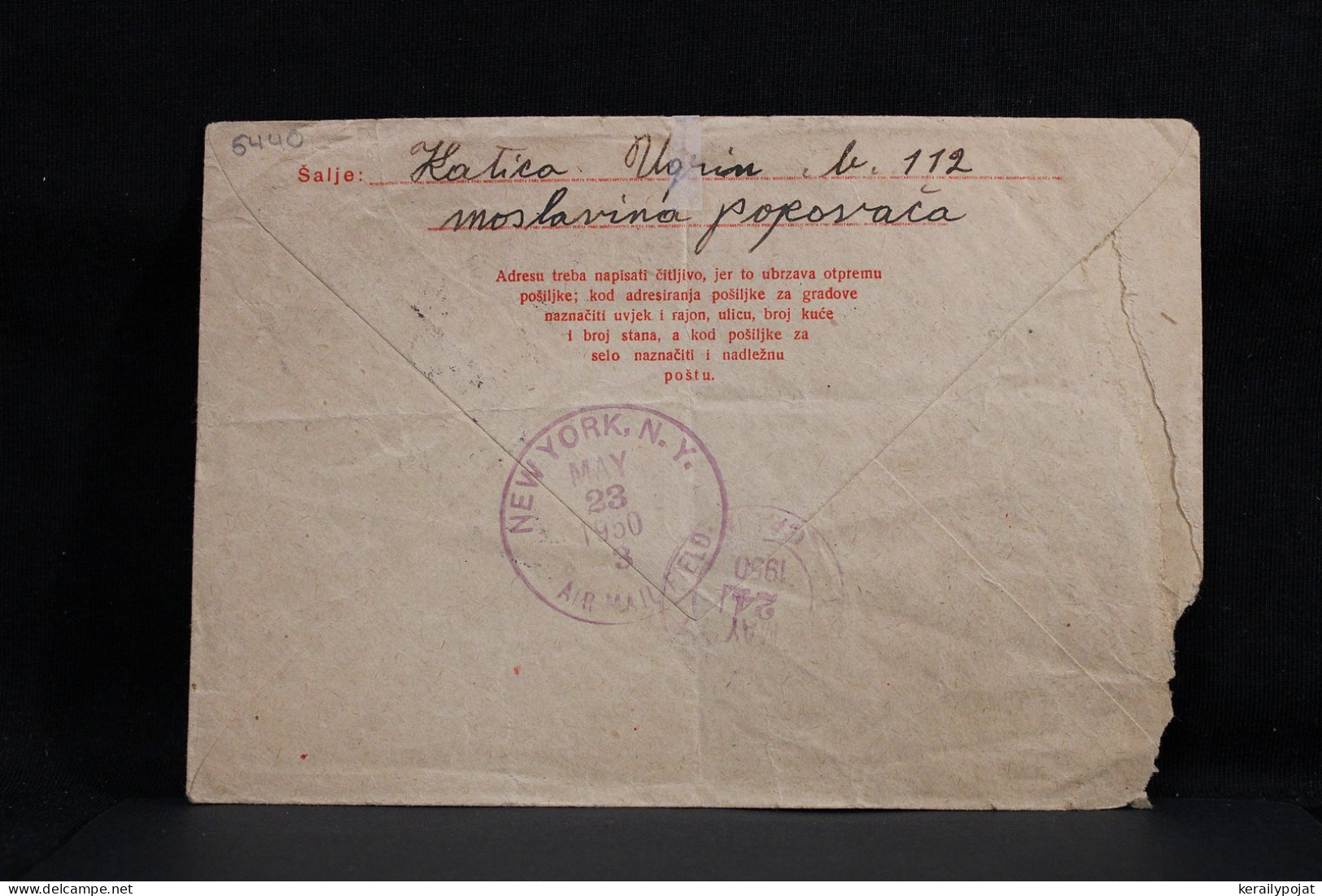 Yugoslavia 1950 Popovaca Registered Air Mail Cover To USA__(6440) - Luchtpost