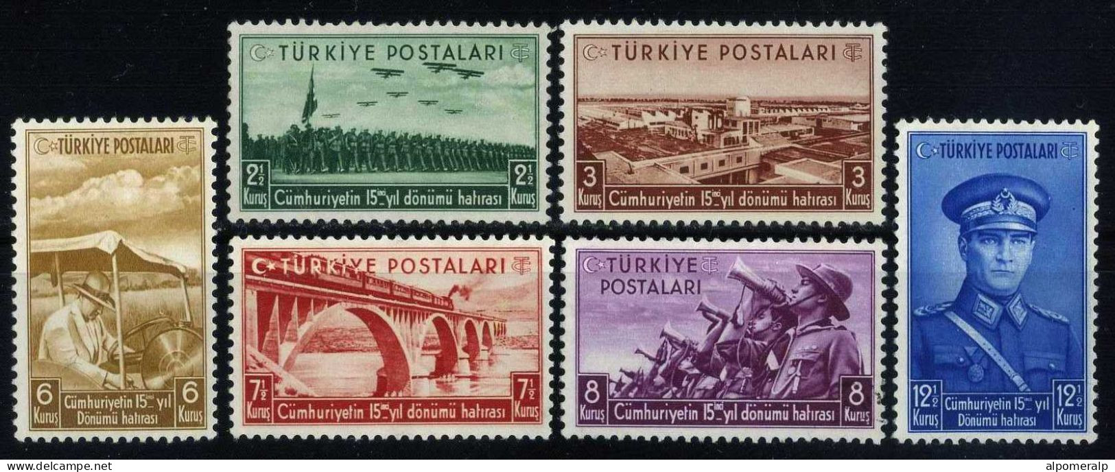 Türkiye 1938 Mi 1029-1034 15th Anniversary Of Republic - Gebraucht