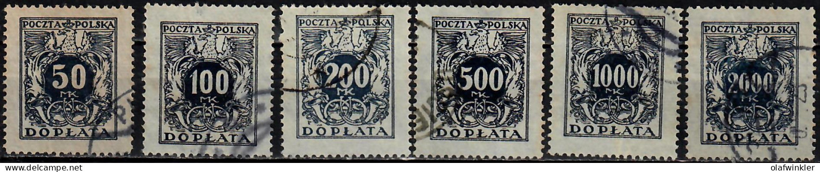 1923 Ziffer Auf Adler Mi 45-50 / Fi  D45-50 / Sc J51-56 / YT 45-50 Gestempelt / Oblitéré / Used [zro] - Taxe
