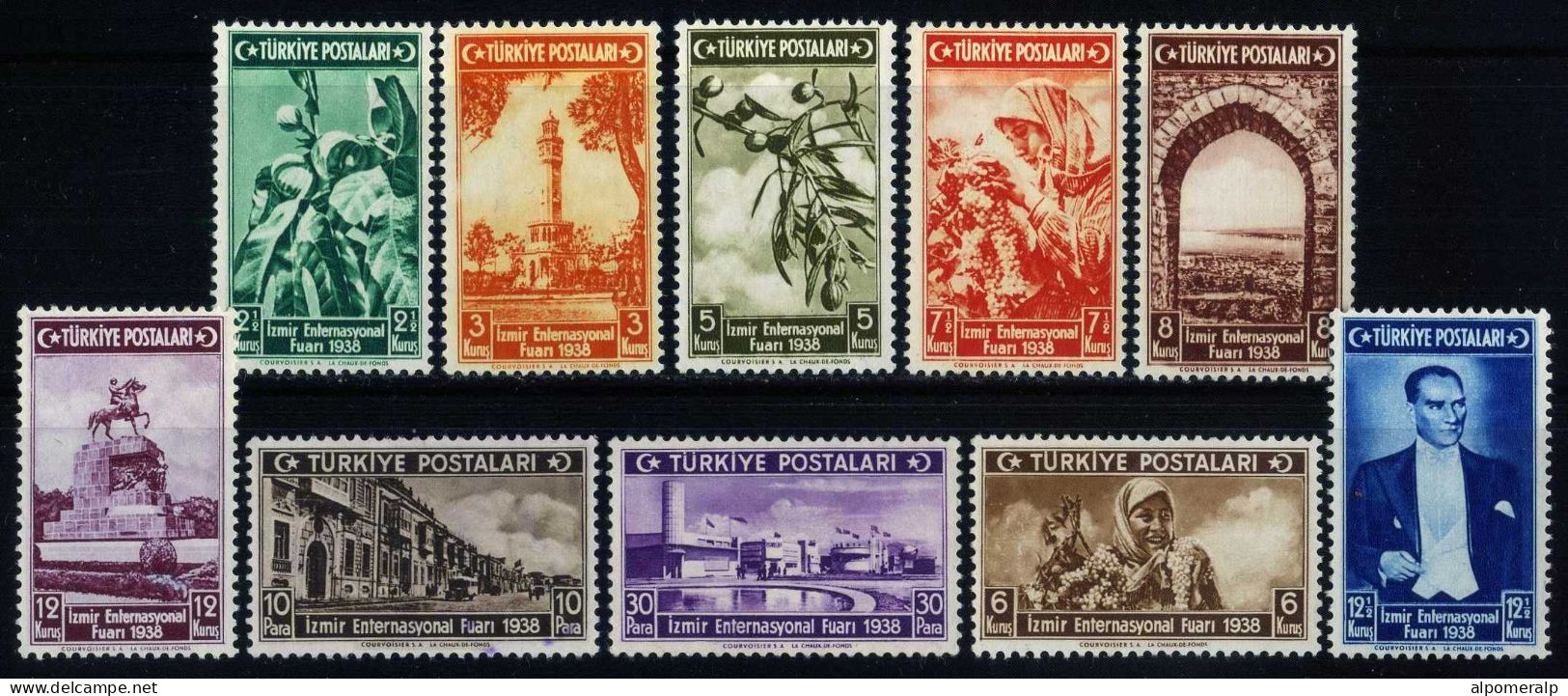 Türkiye 1938 Mi 1019-1028 İzmir International Fair - Used Stamps