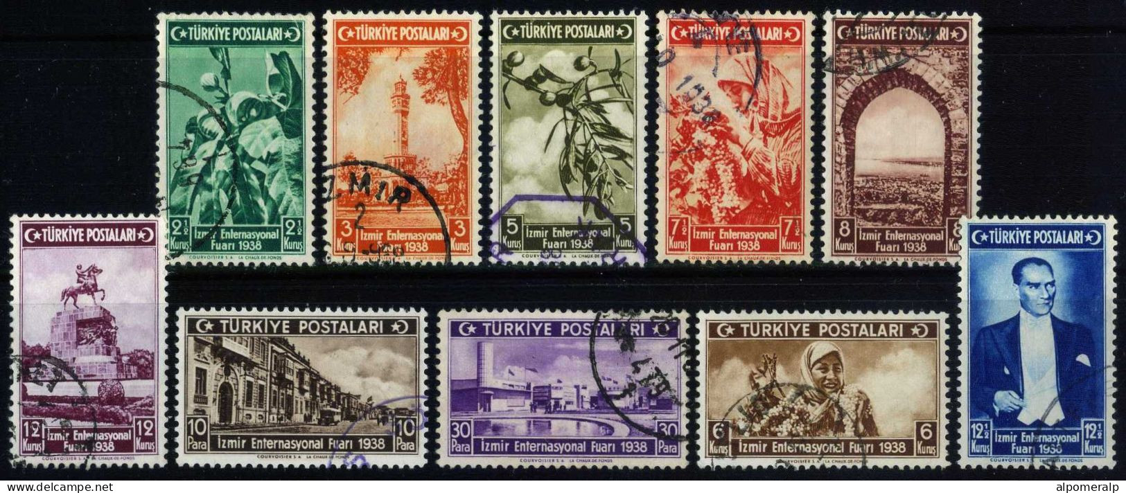 Türkiye 1938 Mi 1019-1028 İzmir International Fair - Used Stamps