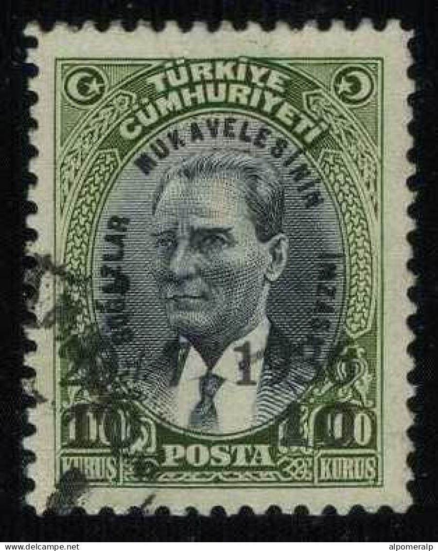 Türkiye 1936 Mi 1007 Mustafa Kemal ATATÜRK (1881-1938) Staatsprasident | Overprint - Gebraucht