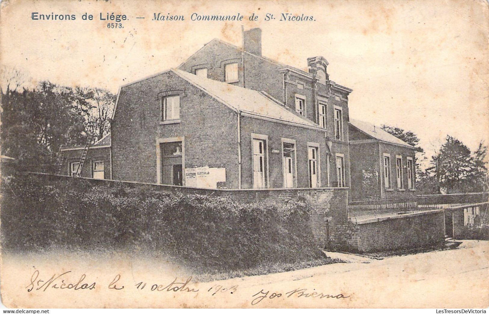 BELGIQUE - ST NICOLAS - Maison Communale - Carte Postale Ancienne - Sint-Niklaas