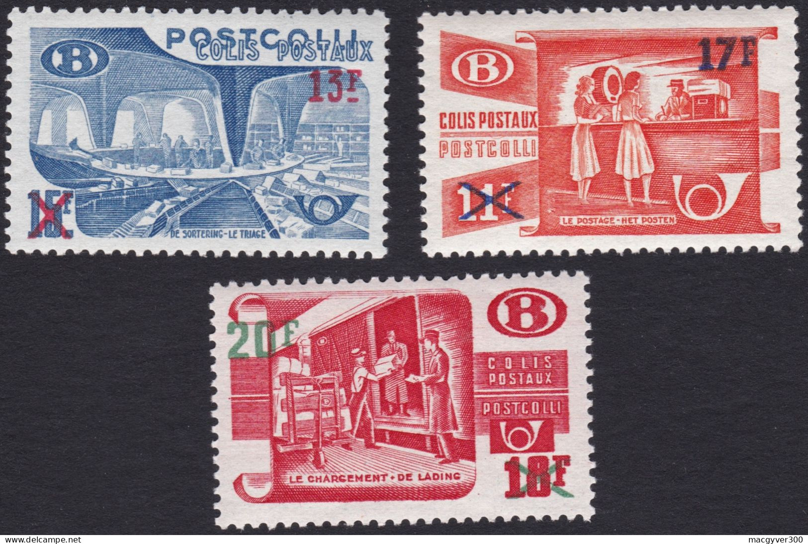 BELGIQUE, 1953, Chemins De Fer ( COB TR331 Au 333 **) - Neufs