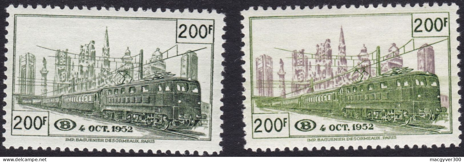 BELGIQUE, 1953, Chemins De Fer ( COB TR334-335 *) - Neufs