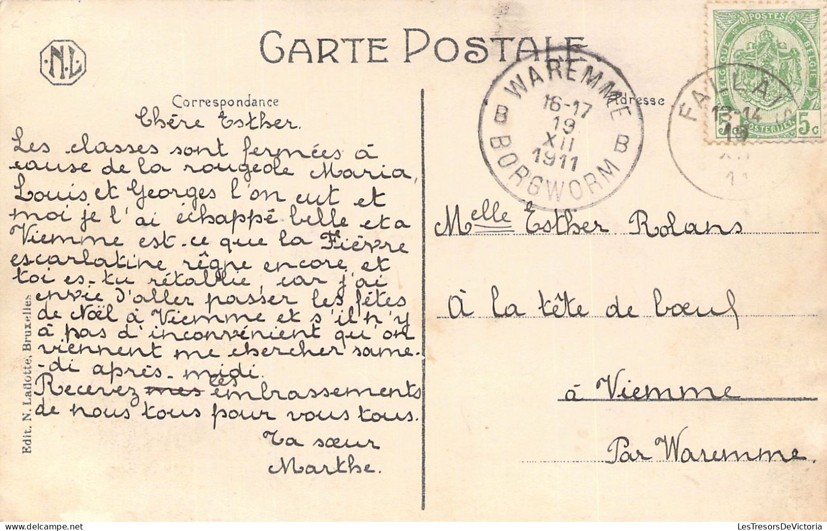 BELGIQUE - VAUX BORSET - Le Château - Edit N Laflotte - Carte Postale Ancienne - Sonstige & Ohne Zuordnung