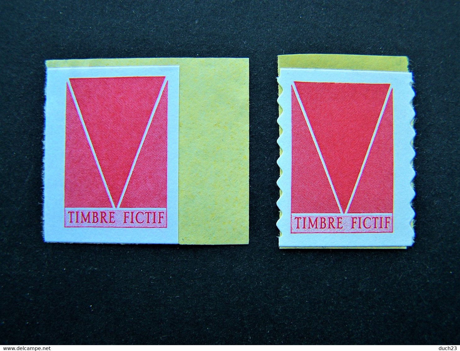 TIMBRE FICTIF ROUGE N° TF 1 ** ENTAME DROITE + ONDULEE DE CARNET VIGNETTE EXPERIMENTALE VIGNETTES EXPERIMENTALES TF1 - Essais, Non-émis & Vignettes Expérimentales