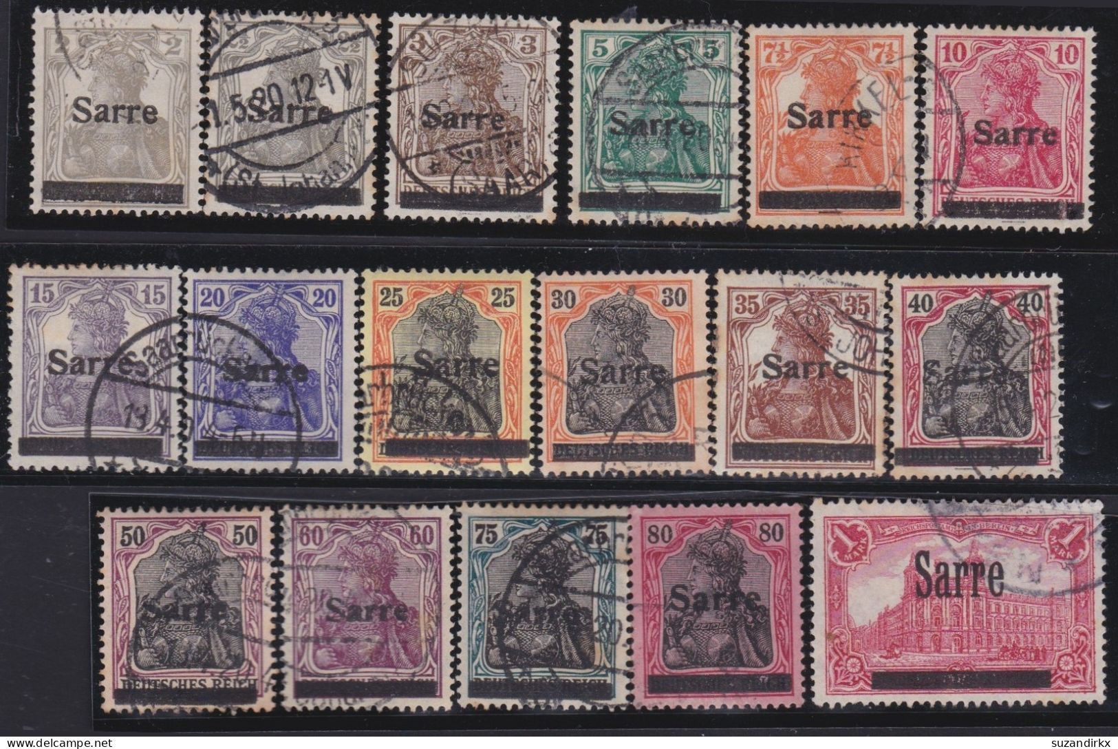 Saar    -     Michel   -  1/17 (2 Scans)    - 16: Signiert  Diena   -    O     -     Gestempelt - Used Stamps