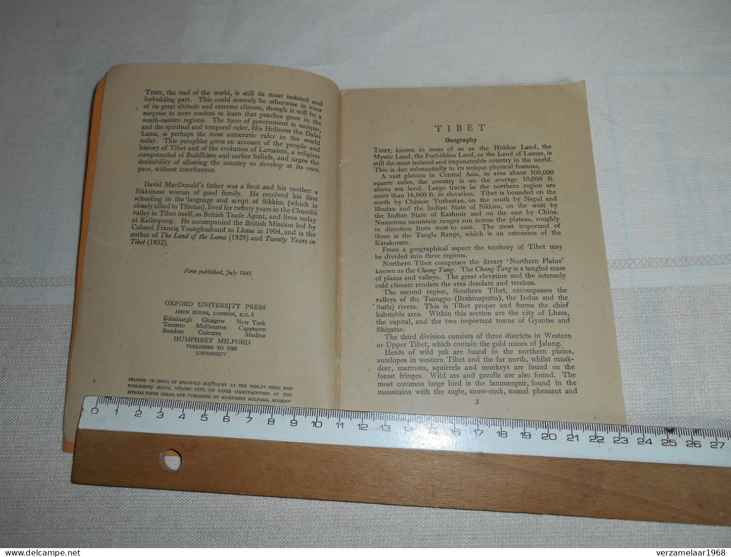 TIBET - Old Original Book !  ...  ------ ( Ismo : 72 ) - Tibet