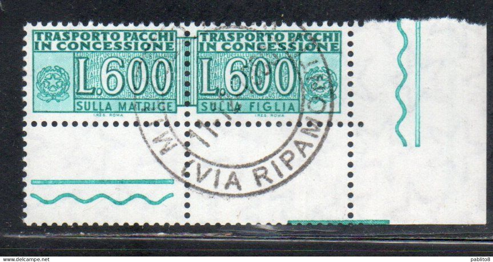 ITALIA REPUBBLICA ITALY REPUBLIC 1955 1981 PACCHI IN CONCESSIONE PARCEL POST STELLE STARS 1979 LIRE 600 USATO USED OBLIT - Concessiepaketten