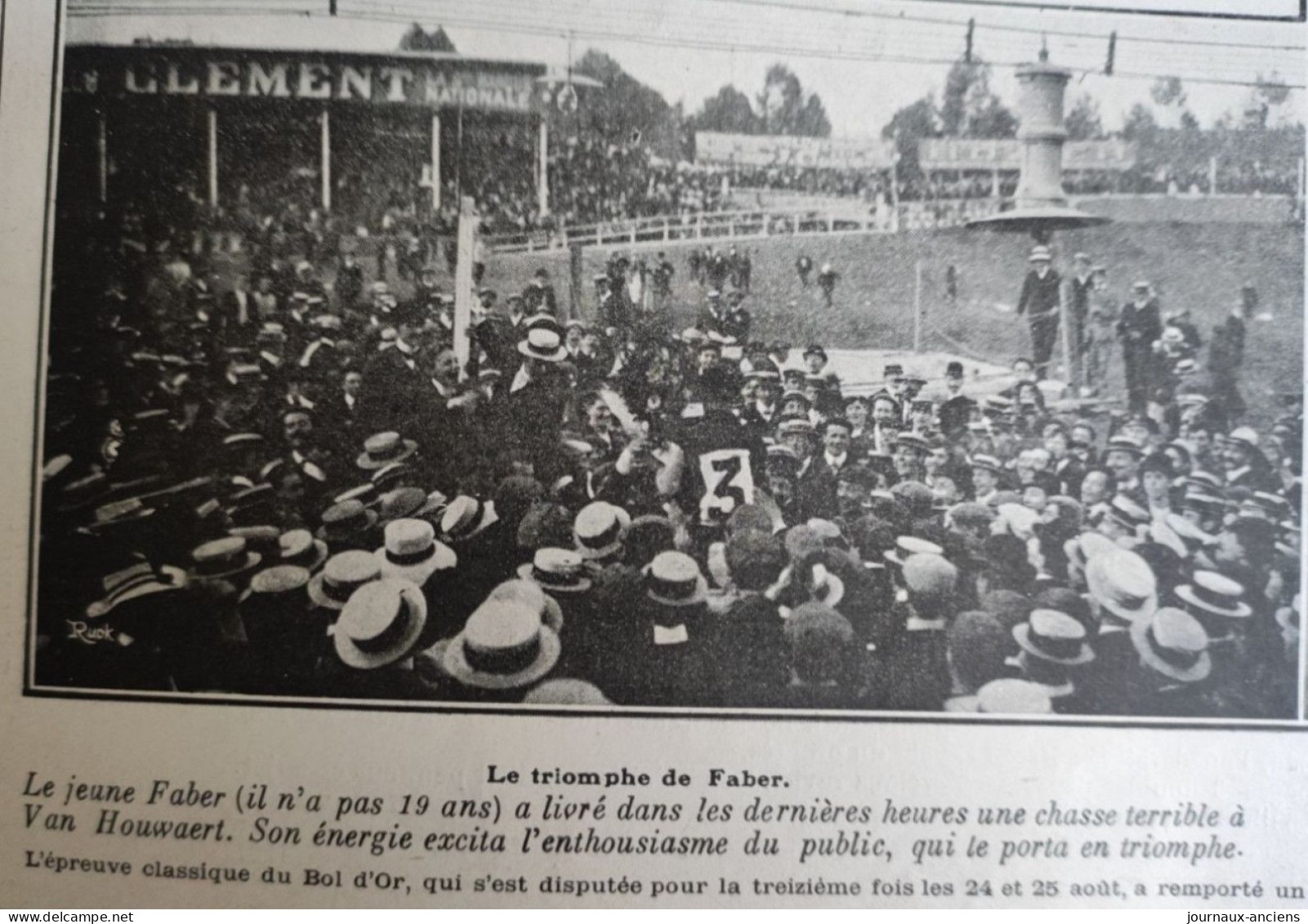 1907 CYCLISME - LE BOL D'OR - LÉON GEORGET - OLIESLAGERS - VAN HOUWAERT - FABER - BOUROTTE