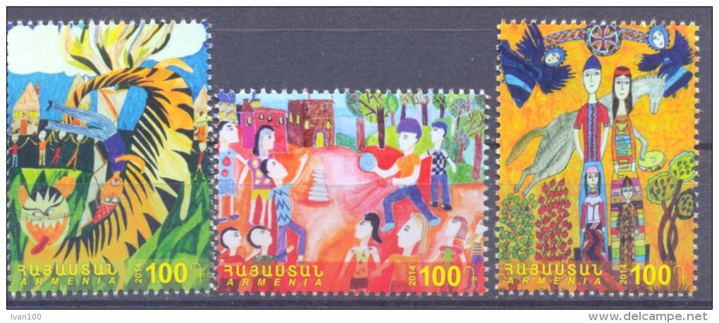 2014. Armenia, Children's Drawings, 3v, Mint/** - Arménie