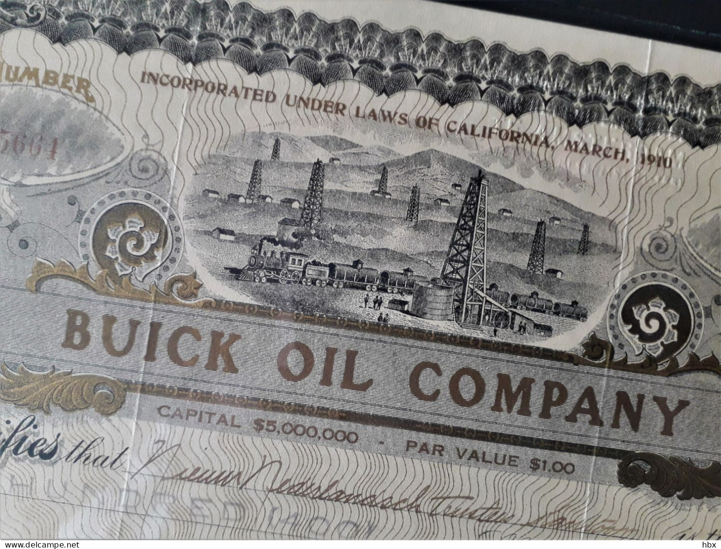 Buick Oil Company - 1912 - David Dunbar Buick Signature - Automotive History - Oil