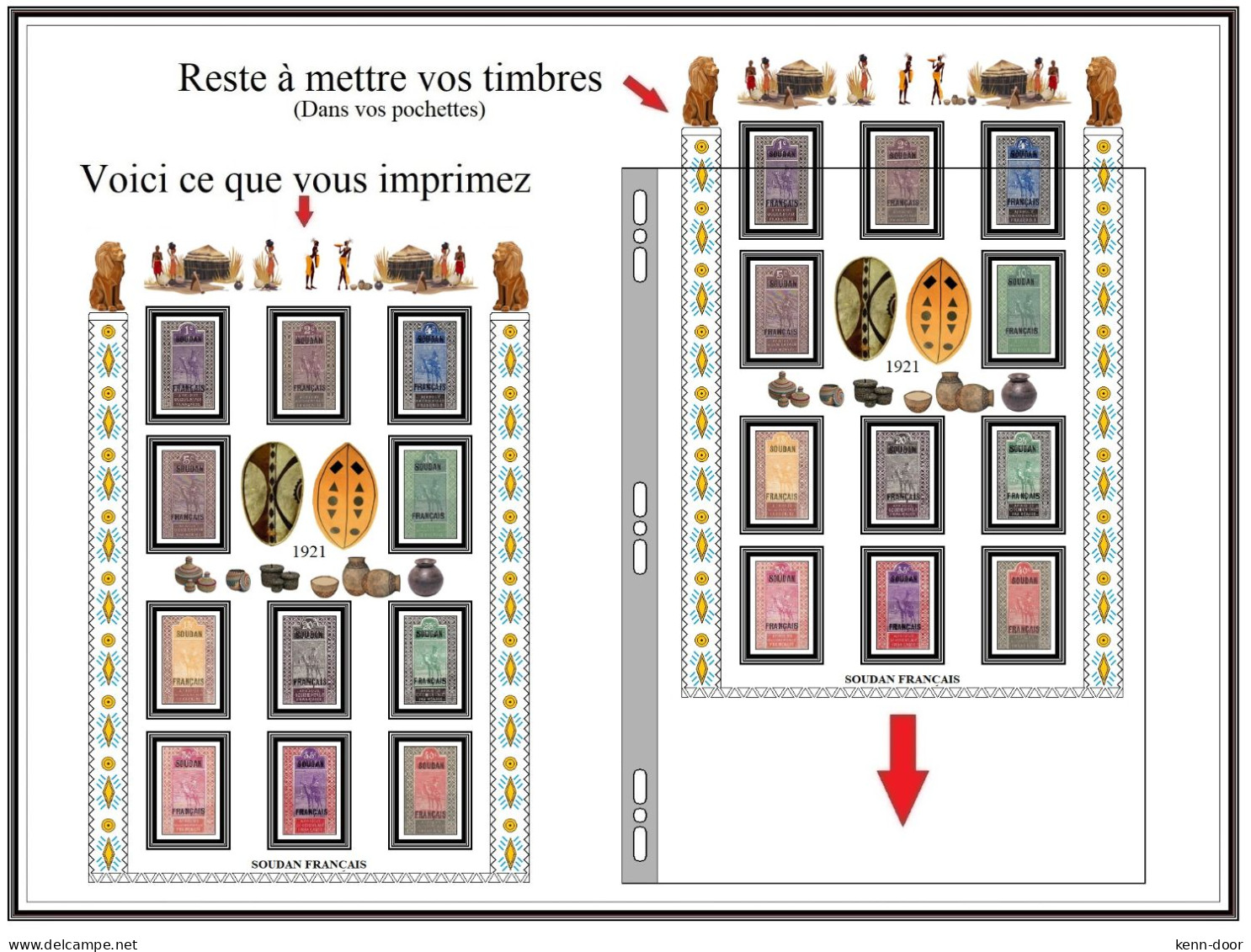 Album de timbres à imprimer SOUDAN FRANCAIS