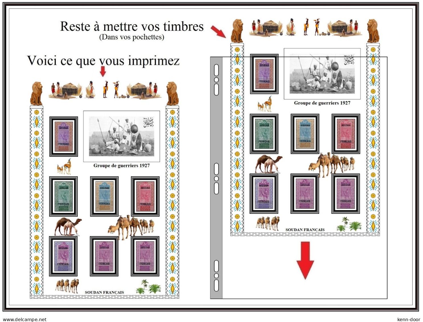 Album de timbres à imprimer SOUDAN FRANCAIS