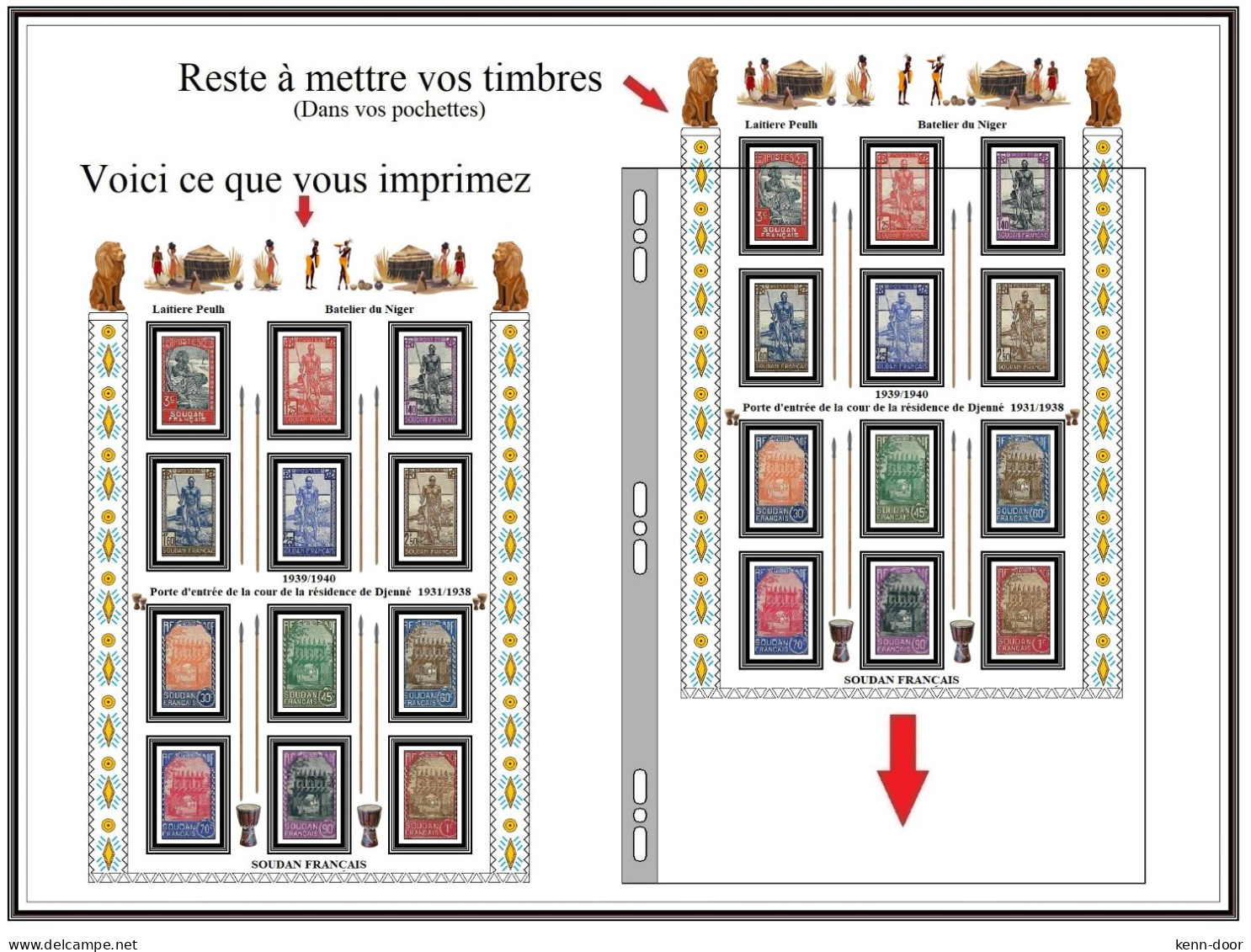 Album de timbres à imprimer SOUDAN FRANCAIS