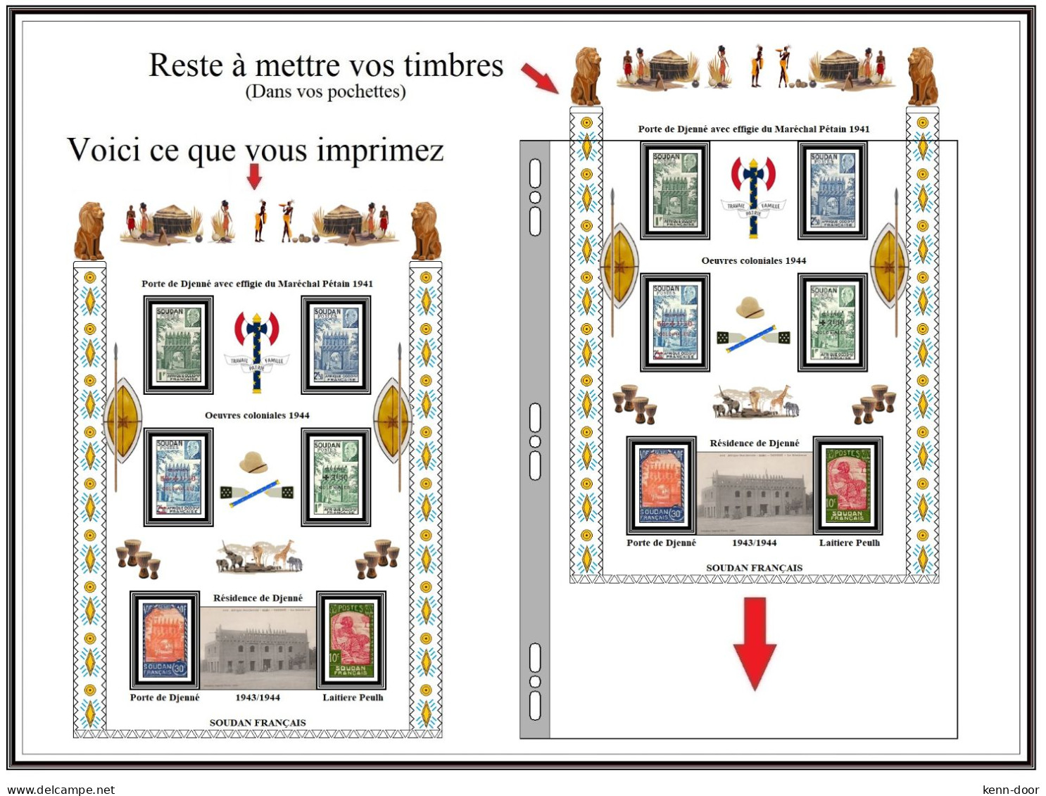 Album de timbres à imprimer SOUDAN FRANCAIS