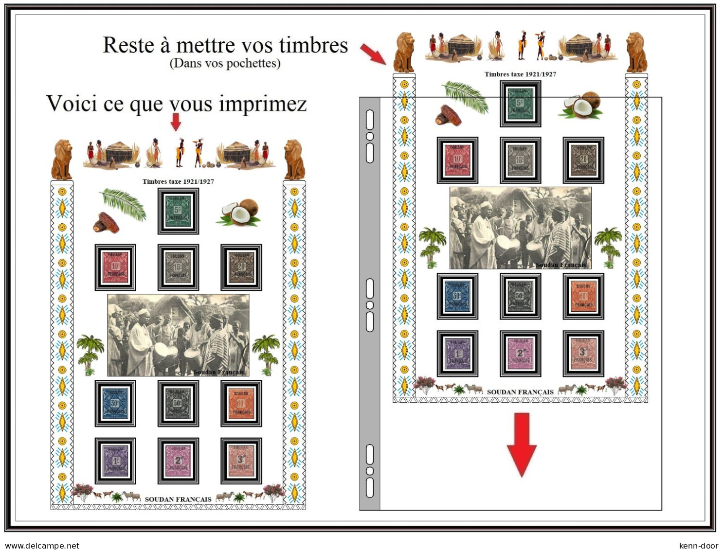 Album de timbres à imprimer SOUDAN FRANCAIS