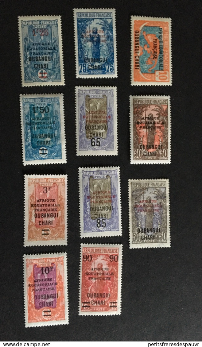 OUBANGHI CHARI - YT 63 à 73 (11 Valeurs) - Neufs Avec Charnière (un Sans Gomme) MH * - Cote 53E - Unused Stamps