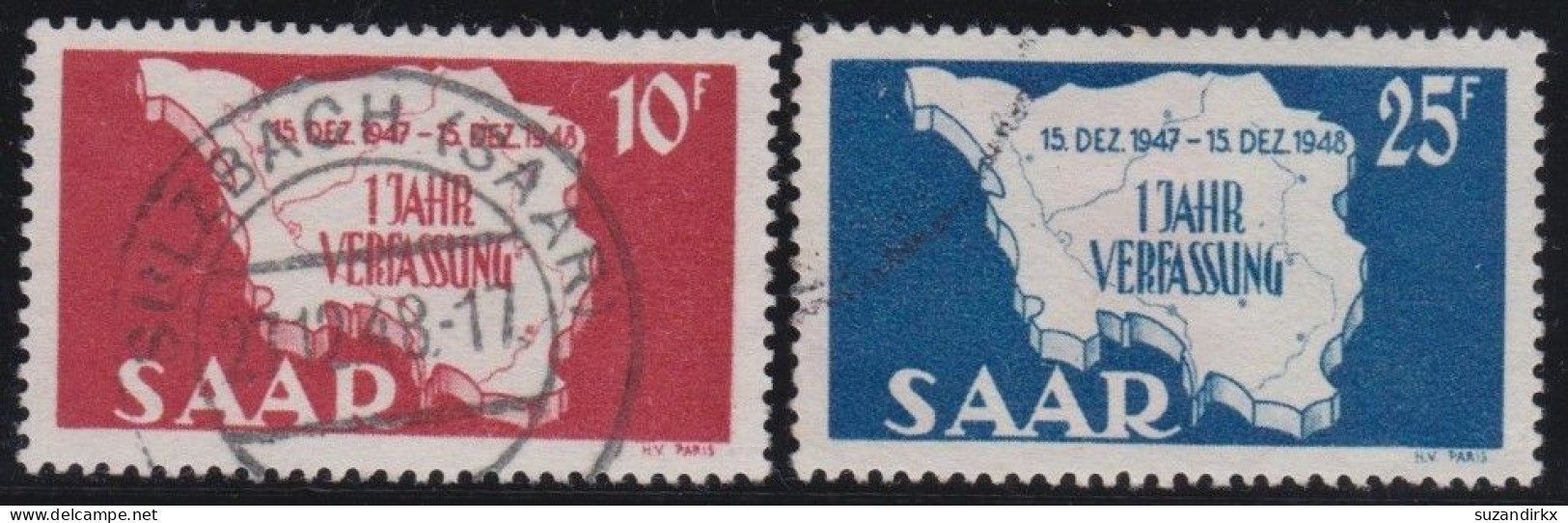 Saar    -     Michel   -  260/261       -    O     -     Gestempelt - Usati