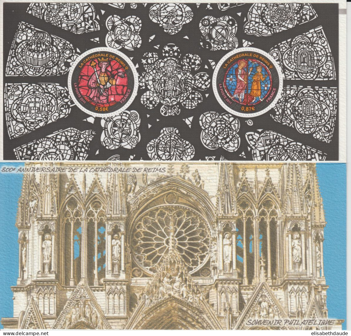 2011 - BLOC SOUVENIR N°58 ** MNH - CATHEDRALE DE REIMS - AVEC CARTE PROTECTION - Foglietti Commemorativi