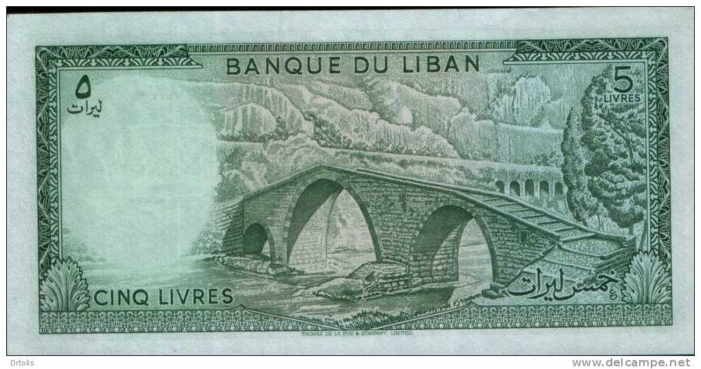 LEBANON / 5 LIVRES / UNC. / 2 SCANS . - Liban