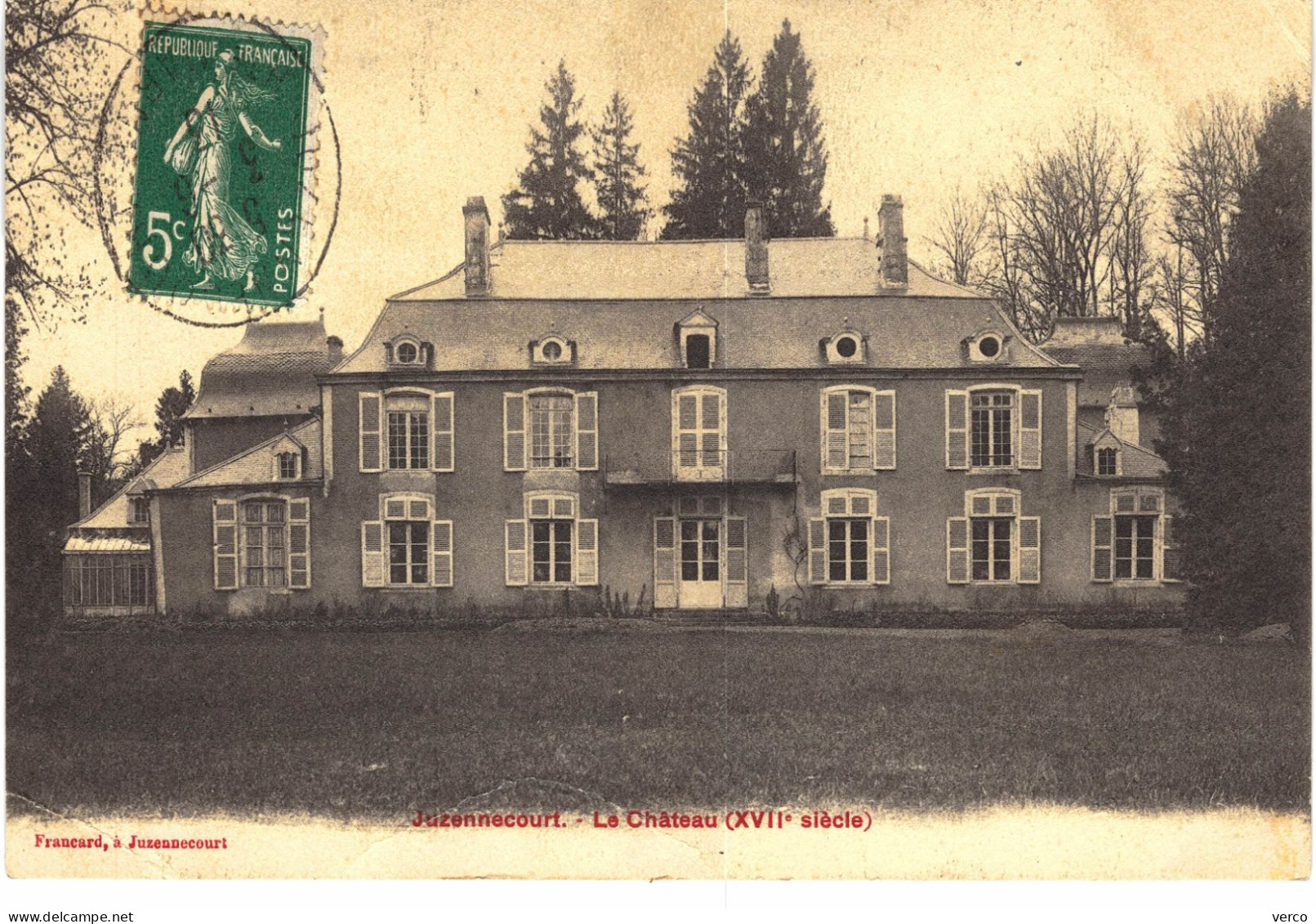 Carte POSTALE De  JUZENNECOURT - Le Château - Juzennecourt