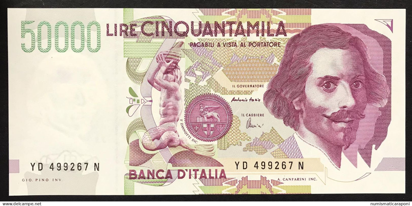 50000 LIRE BERNINI II° TIPO SERIE D 1997 Ds   LOTTO 1992 - 50000 Liras