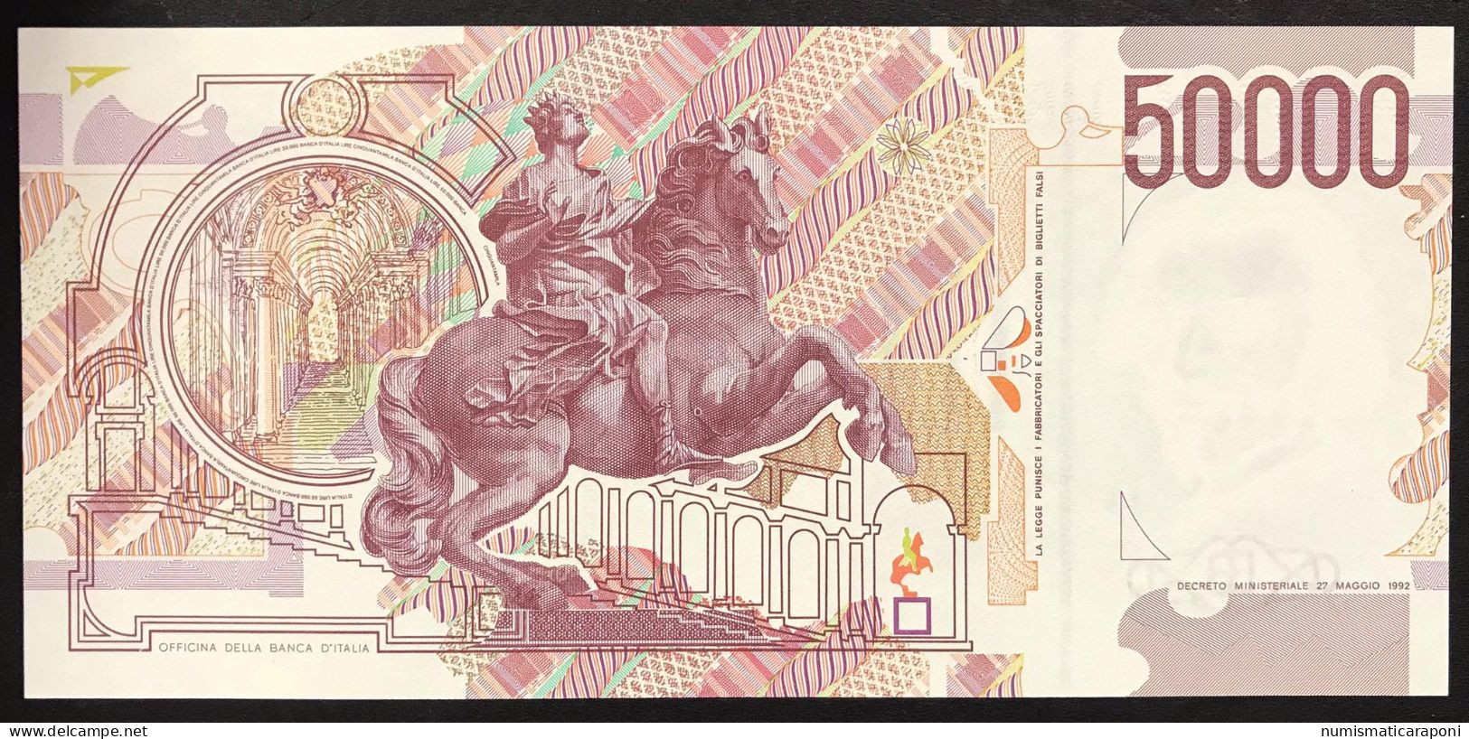 50000 LIRE BERNINI II° TIPO SERIE D 1997 Ds   LOTTO 1992 - 50000 Liras