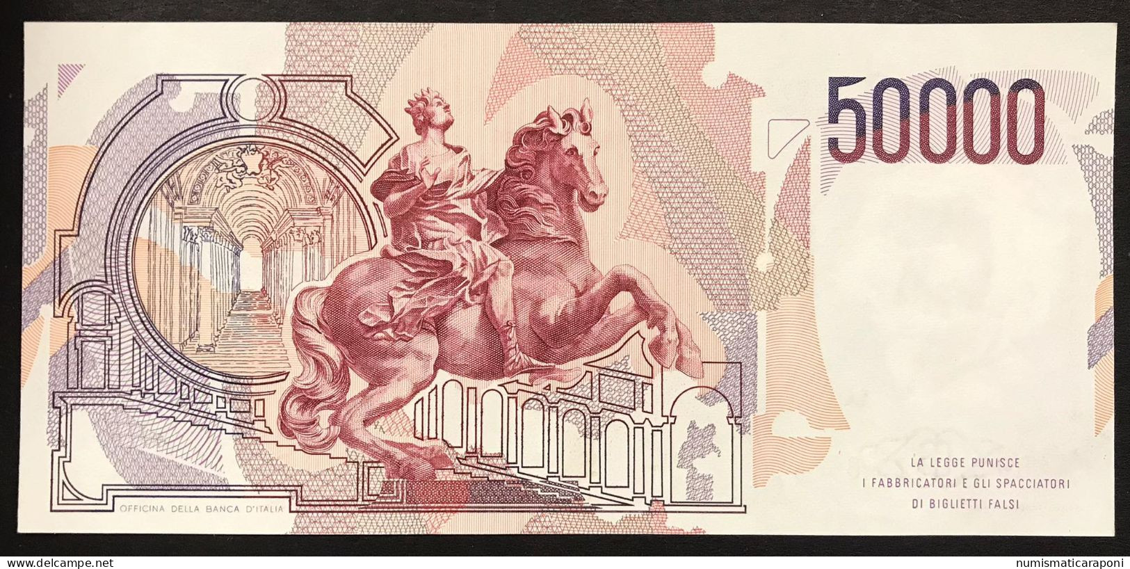 50000 Lire Gian Lorenzo Bernini I° Tipo Serie C 1986 Q.fds/fds LOTTO 2022 - 50000 Lire