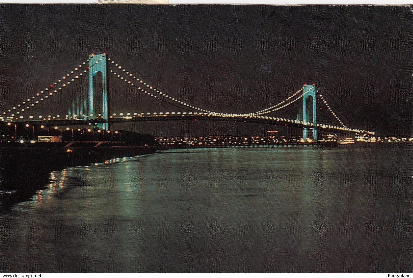 CARTOLINA  NEW YORK CITY,NEW YORK,STATI UNITI-PONTE DI VERRAZANO-E IL PIU GRANDE PONTE SUSPESO AL MONDO-VIAGGIATA 1979 - Bridges & Tunnels