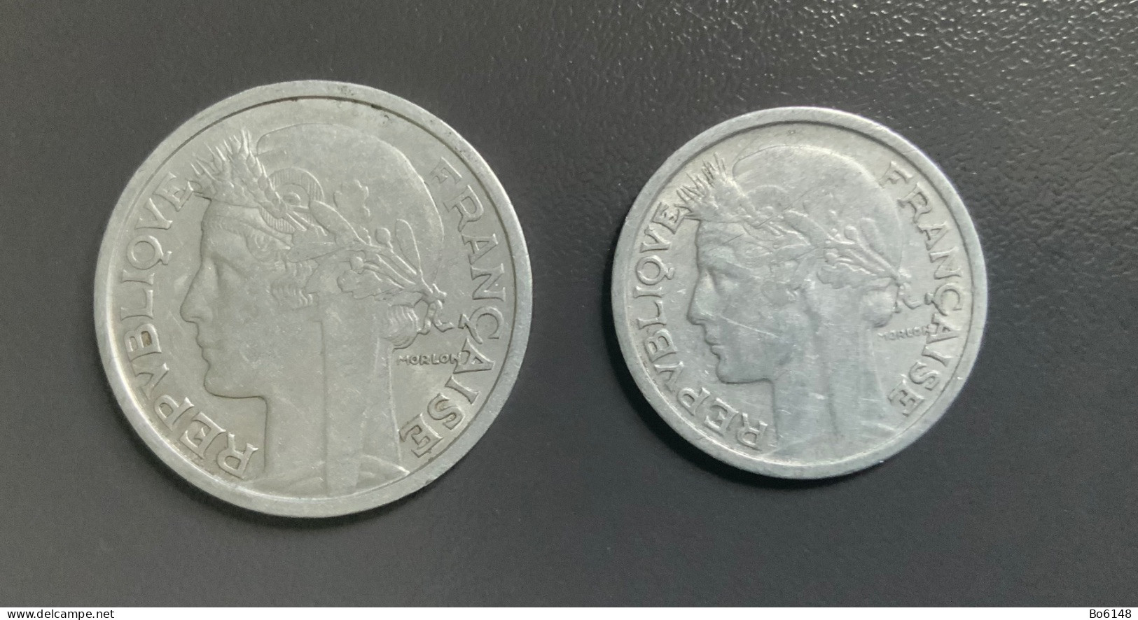 FRANCIA - FRANCE - 2 Monete 1947 - 1 FRANCO + 2 FRANCHI - 2 Francs