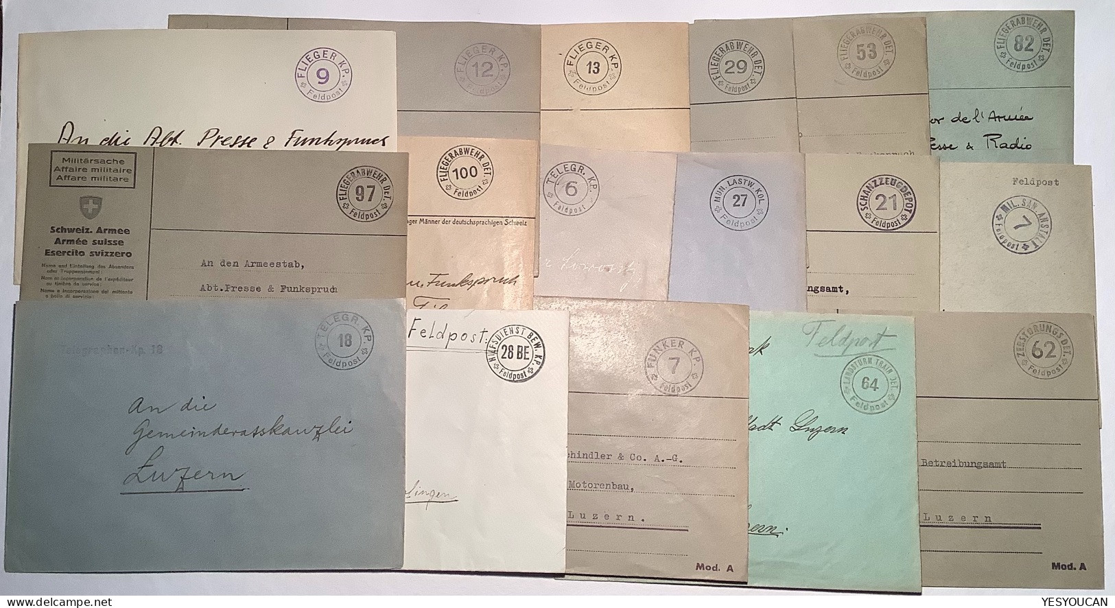 Schweiz 1939-1945 FELDPOST Collection 290+ Briefe (Suisse Lettre Guerre Switzerland WW2 War Military Cover Brief 2.WK - Dokumente