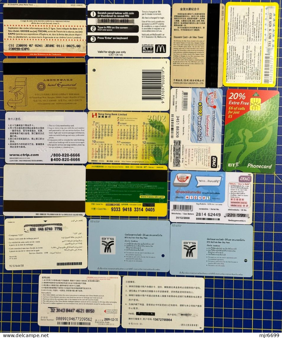 LOT OF 18 DIFFERENT TYPE OF CARDS, USED, VERY FINE AND CLEAN. CLEARING STOCK, PLEASE LOOK AT THE PICTURES. - Macau