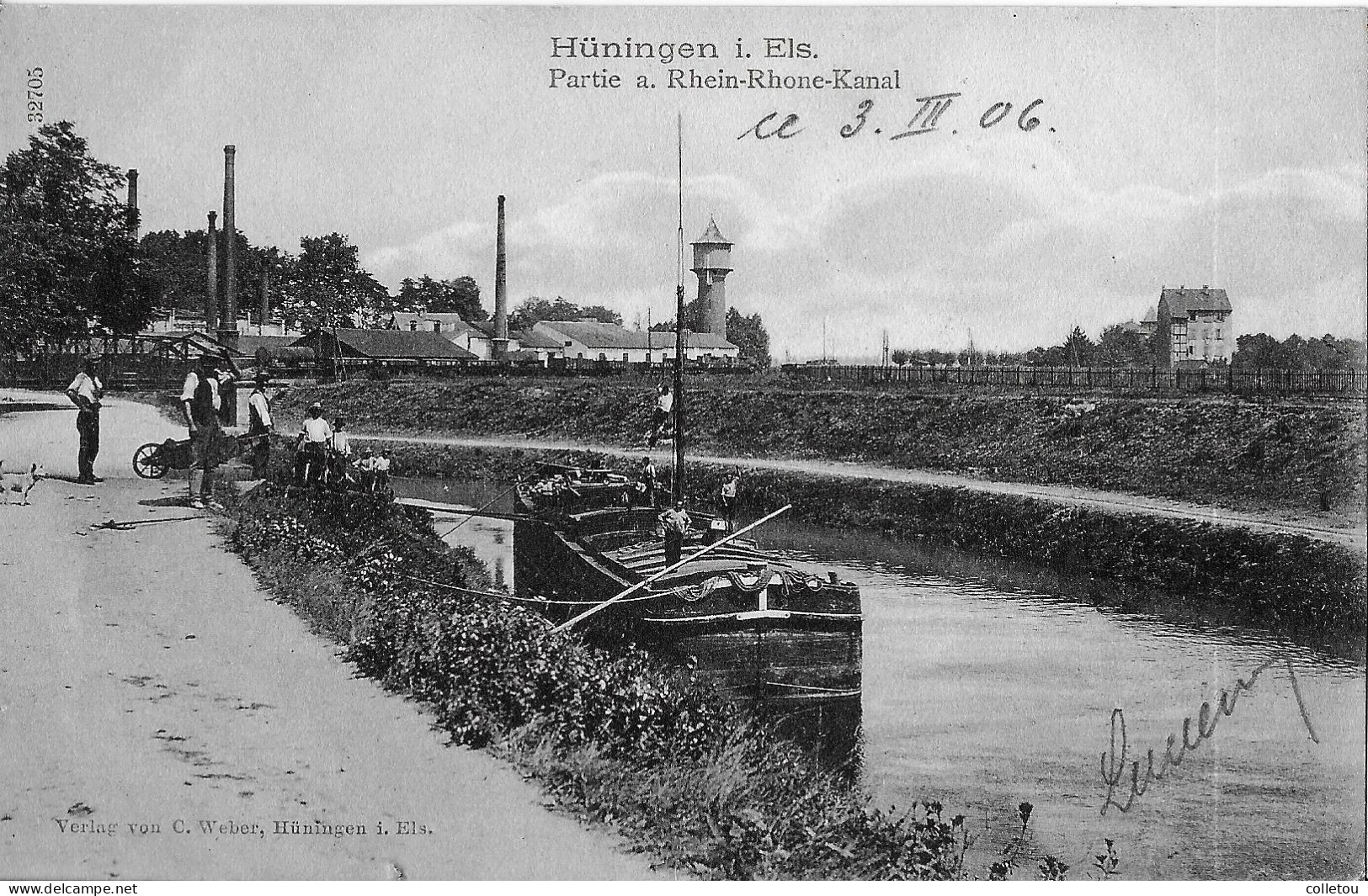 HUNINGEN .i. Els.Partie A. Rhein-Rhone-Kanal. Verlag Von Weber Huningen .1906 - Huningue