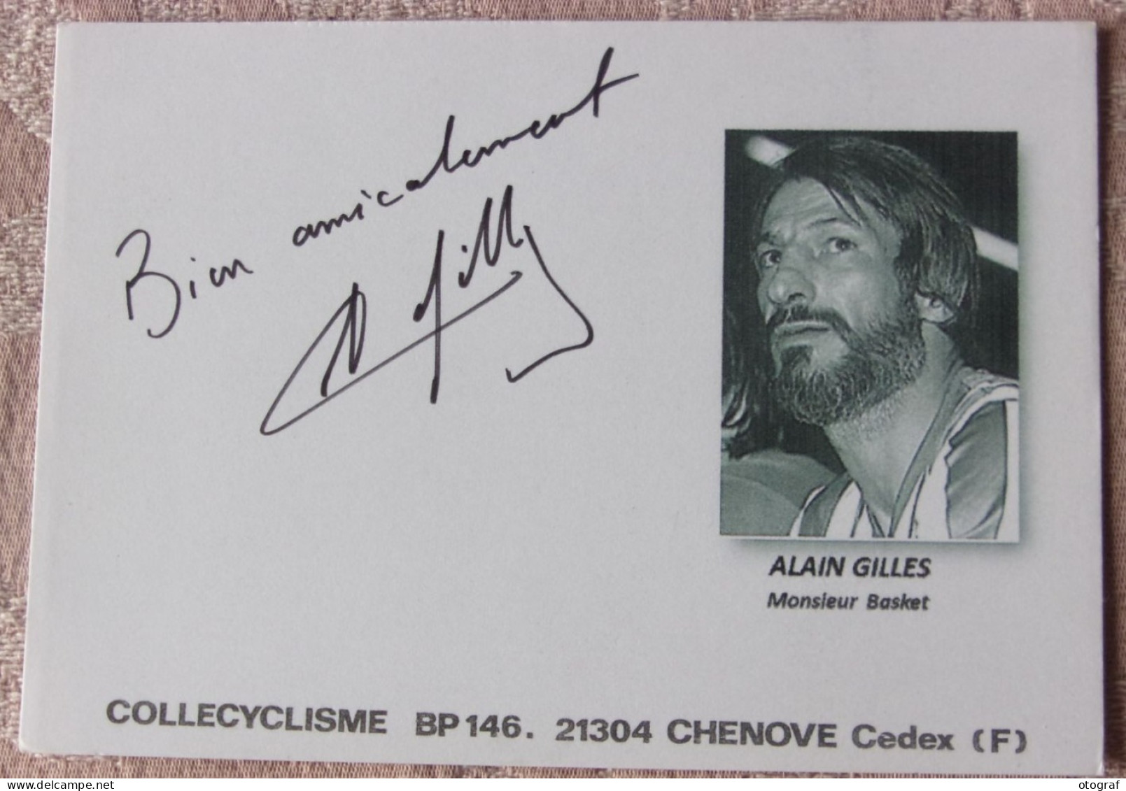 Alain GILLES - Signé / Hand Signed / Dédicace Authentique / Autographe - Basket-ball