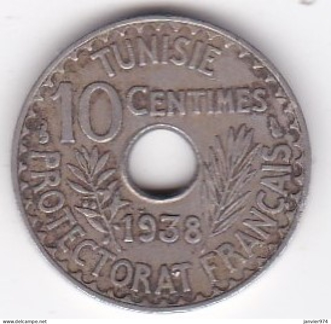 Protectorat Français 10 Centimes 1938 , En Cupro Nickel , Lec# 115 - Tunisie