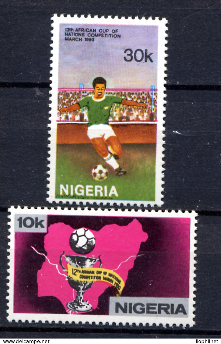 NIGERIA 1980, Yv. 374/5, 12e Coupe Football Afrique, 2 Valeurs, Neufs / Mint. R103 - Fußball-Afrikameisterschaft