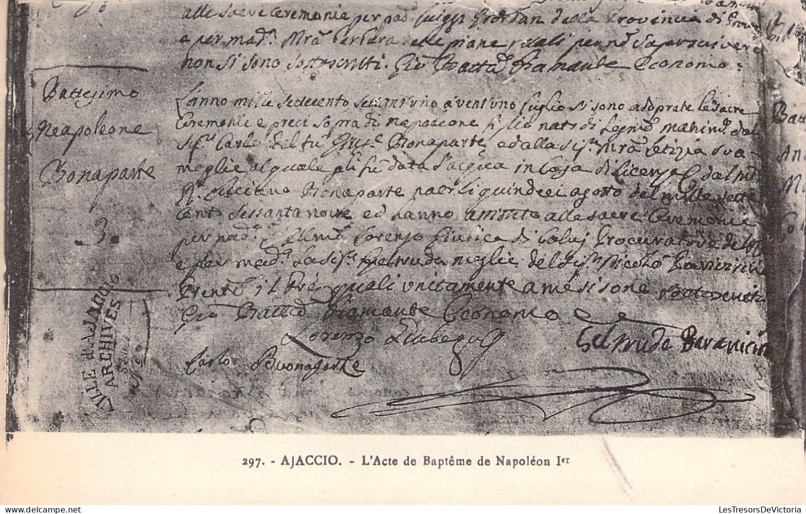 NAPOLEON - Acte De Baptême De Napoleon - Ajjaccio - Carte Postale Ancienne - Personaggi Storici