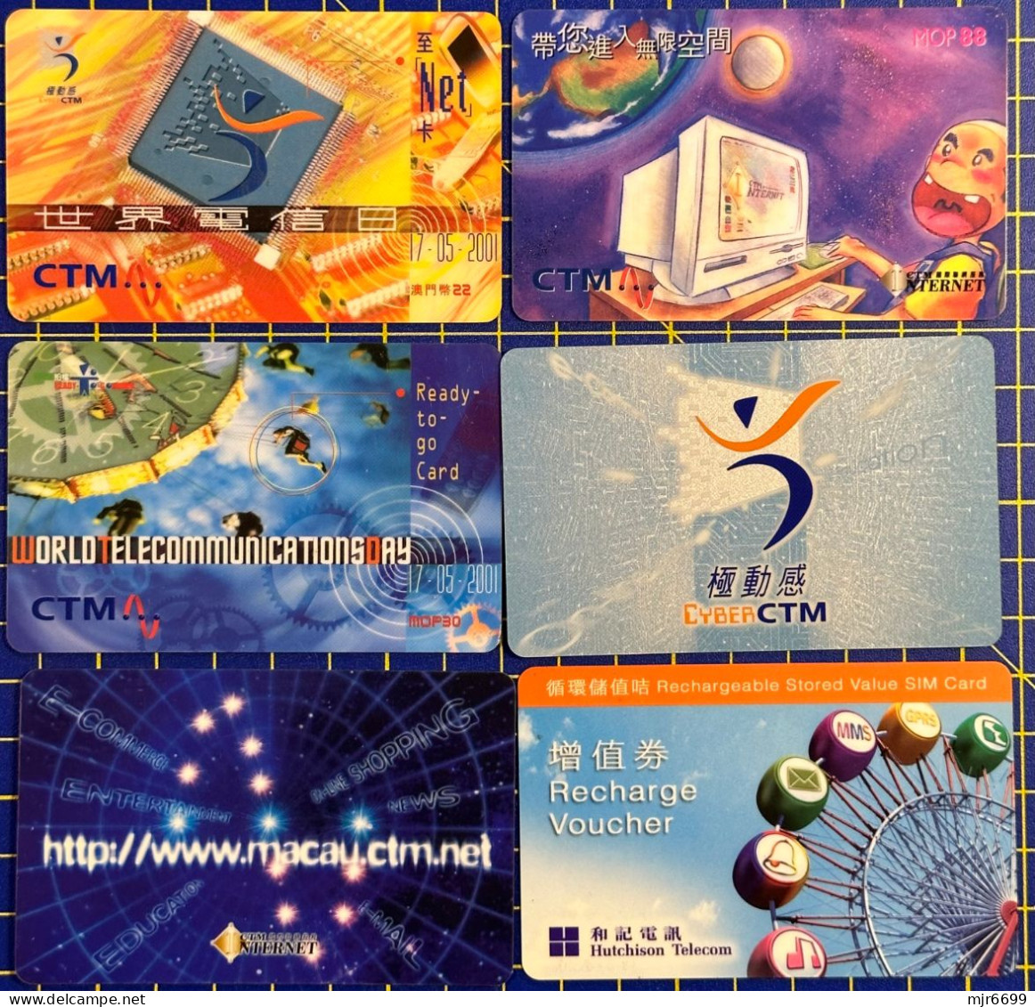 LOT OF 6 DIFFERENT CARDS, USED, CLEARING STOCK, SEE PICTURES. - Macao