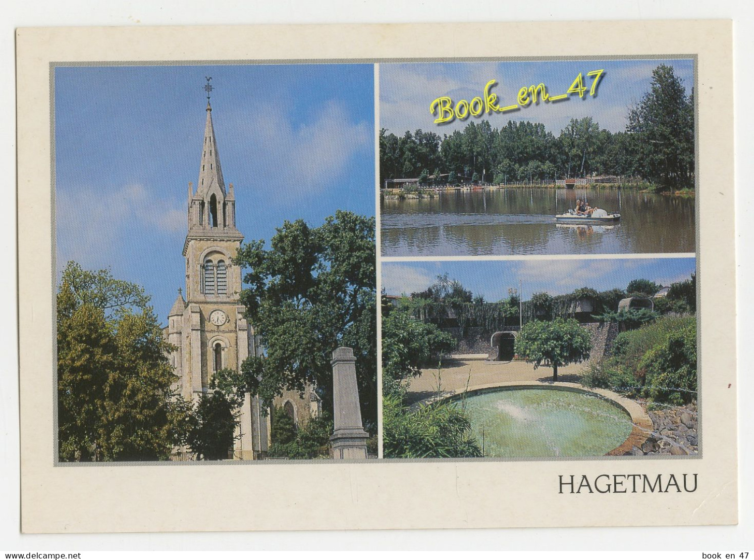 {86611} 40 Landes Hagetmau , Multivues ; Eglise Gothique , Lac D' Halco , Mairie Troglodyte Et Les Jardins De Turré - Hagetmau