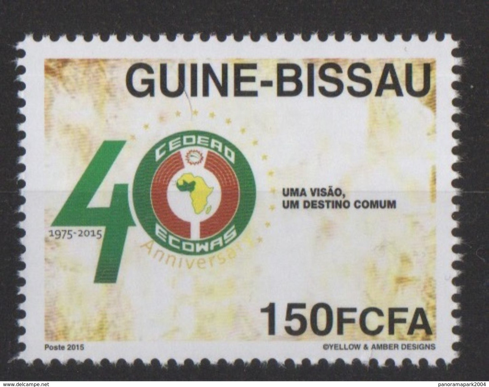 Guiné Bissau Guinea Guinée 2015 Emission Commune Joint Issue CEDEAO ECOWAS 40 Ans 40 Years - Guinea-Bissau