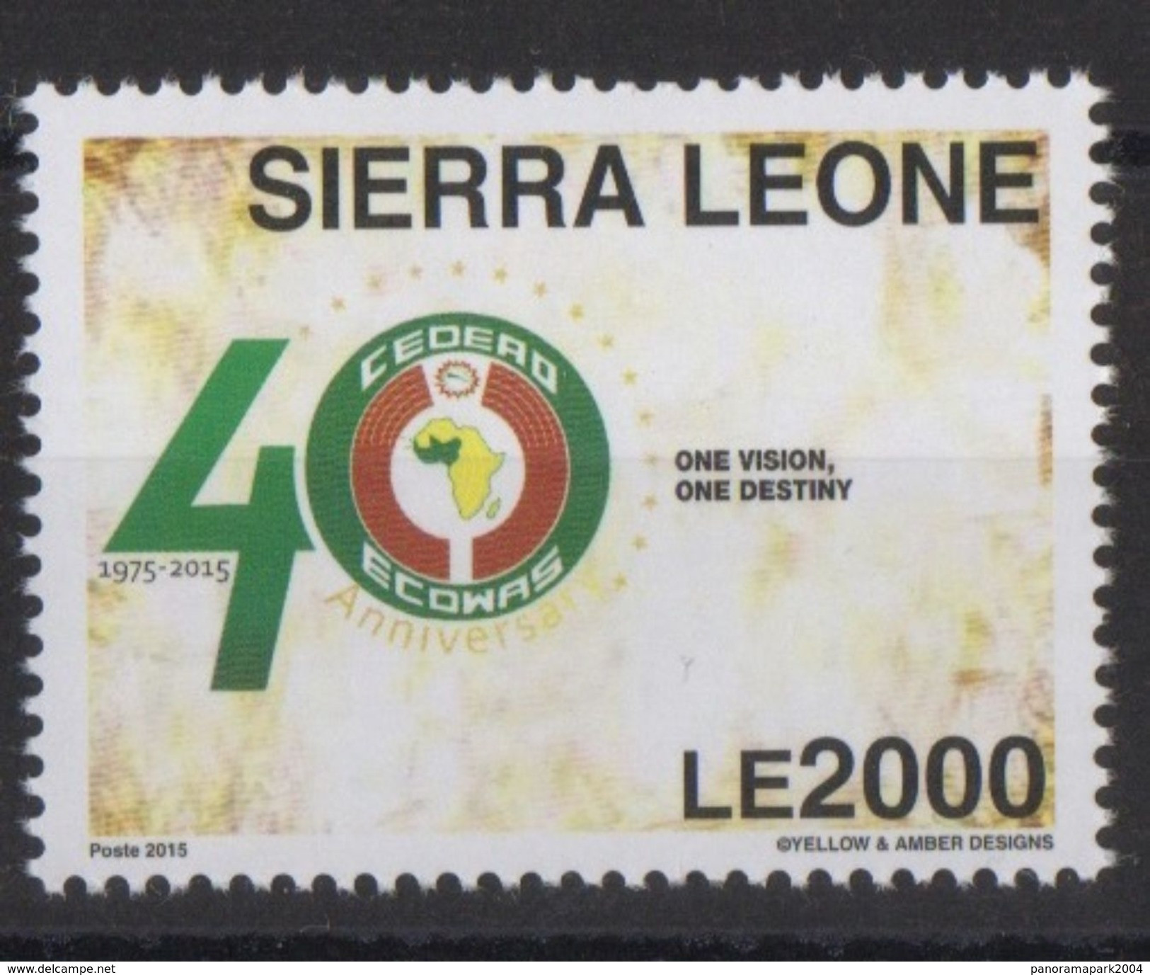Sierra Leone 2015 Emission Commune Joint Issue CEDEAO ECOWAS 40 Ans 40 Years - Sierra Leone (1961-...)