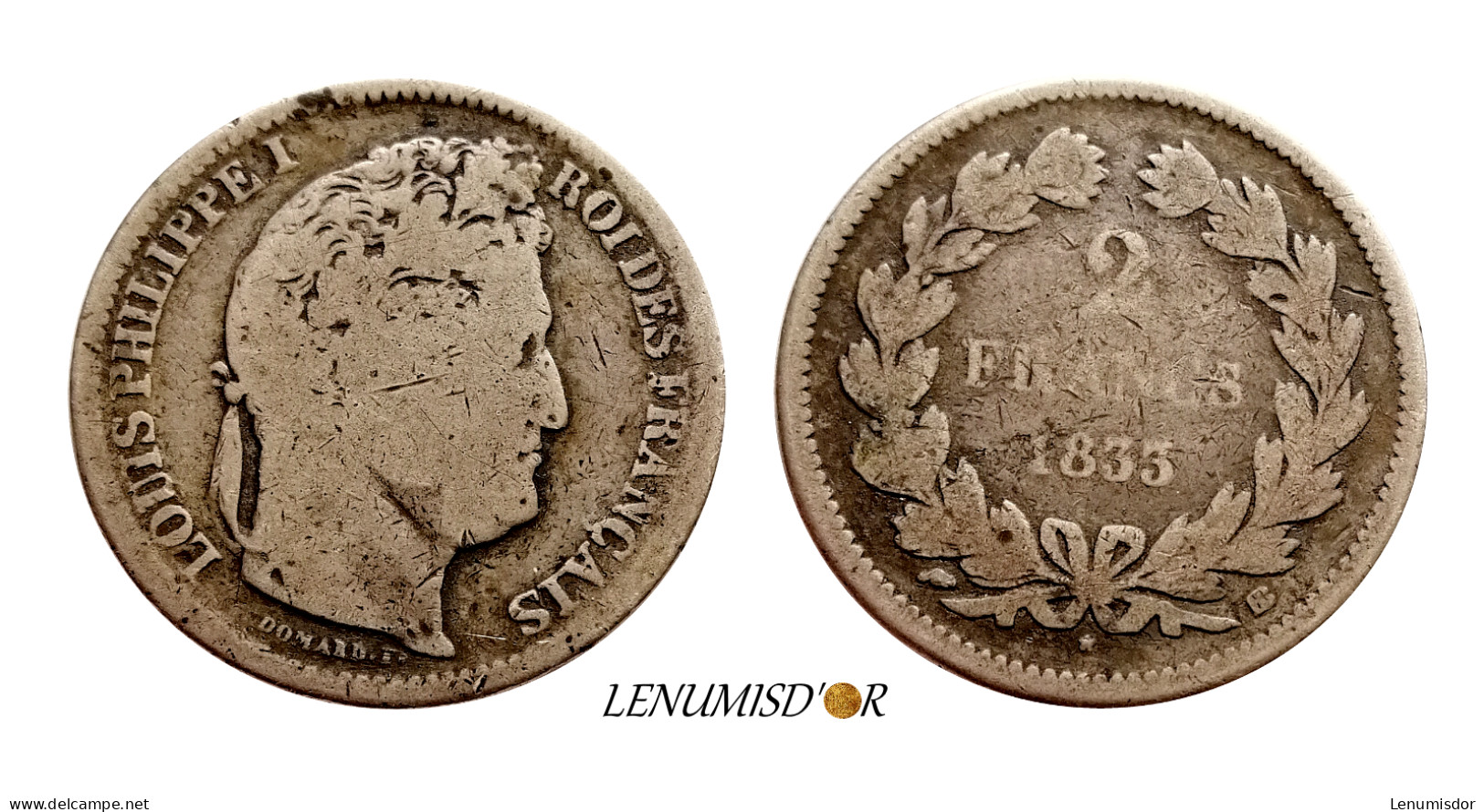 LOUIS PHILIPPE 2 Francs 1833 BB Strasbourg - Savoie