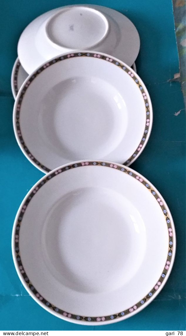 4 Assiettes Creuses En Porcelaine Allemande Fritz Lucas REMSCHEID - Vintage - Altri & Non Classificati