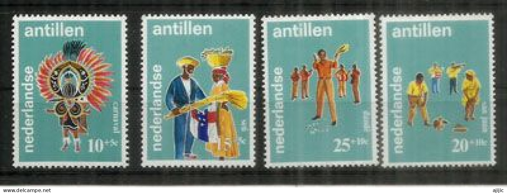 Carnaval Aux Antilles Néerlandaises .  Série  4 Timbres Neufs ** Yv.392/95 - Carnival